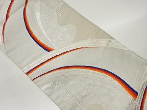 永本機業店製　橋に波模様織出し袋帯